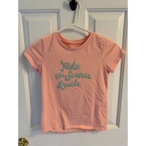 Members Mark Girls Graphic Tee Size M Peach Short Sleeve T-Shirt